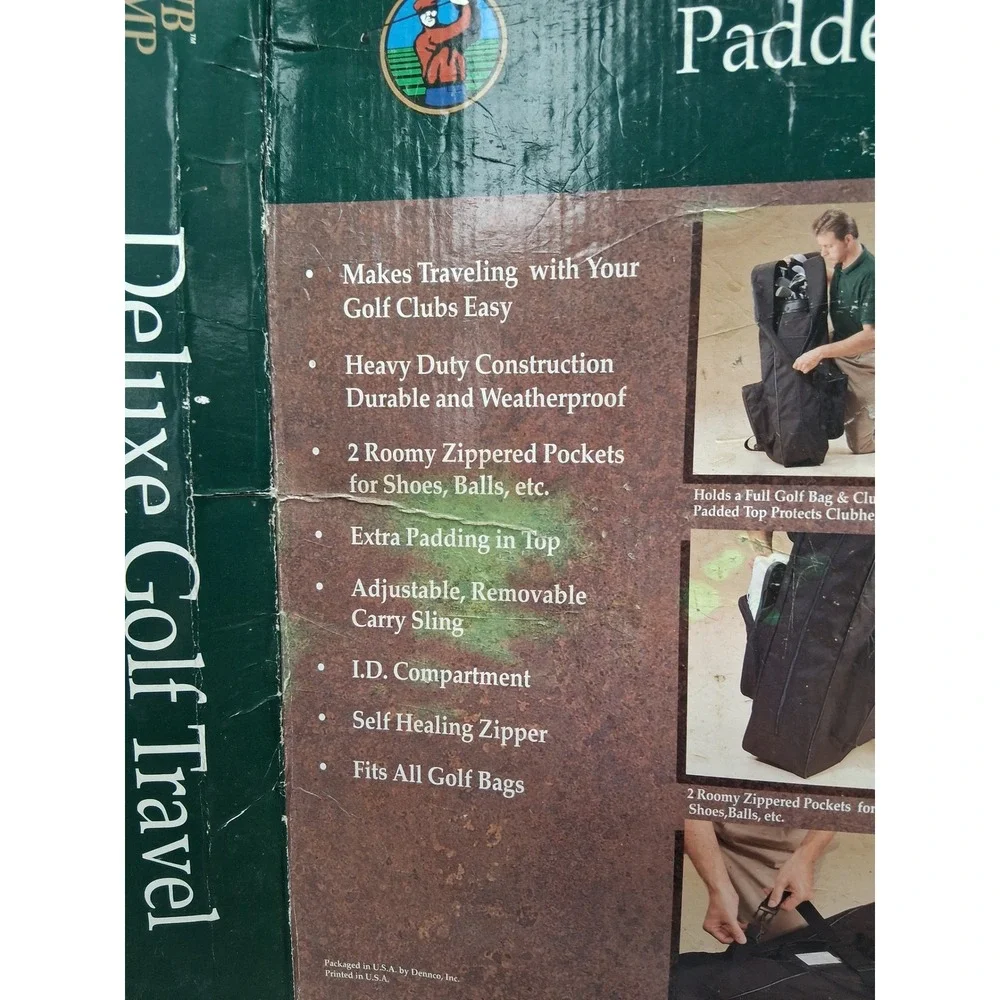 Club Champ Deluxe Golf Travel Cover Black Padded Duracord Waterproof